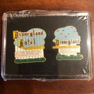 Disneyland Hotel Pin Set - Cast Exclusive Disneyland Marquee and Hotel Sign LE